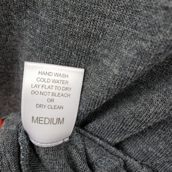 COLLECTIVE CONCEPTS Gray Ribbon Pockets Tie Front Short Sleeve Top Shirt Size M - Picture 7 of 7